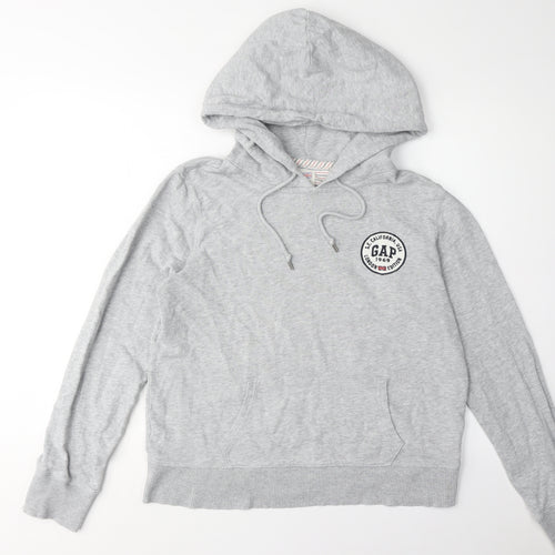 GAP Women's Grey Pullover Hoodie, M, Casual Logo