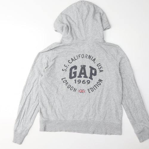 GAP Women's Grey Pullover Hoodie, M, Casual Logo