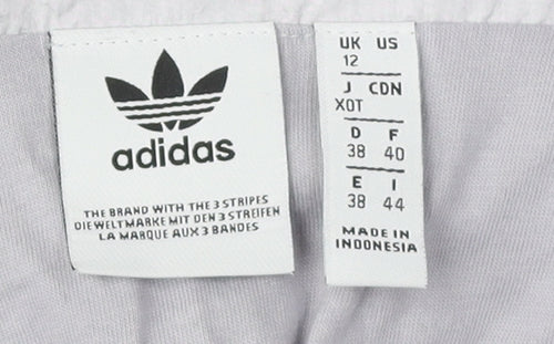 Adidas Women's Grey Cropped Nylon Basic Jacket Size 12