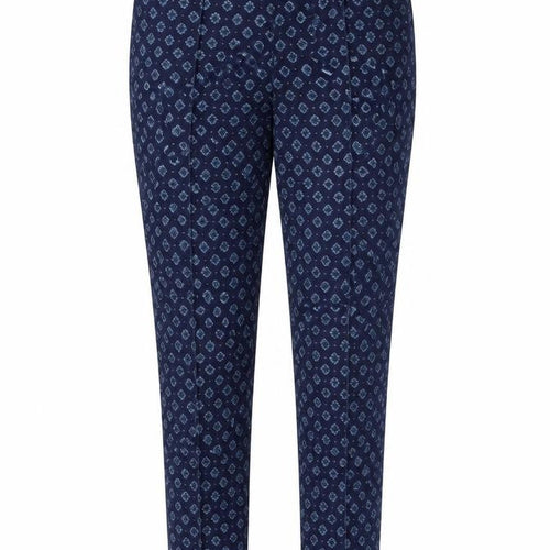 b.young Women's Blue Geometric Skinny Trousers Size 8