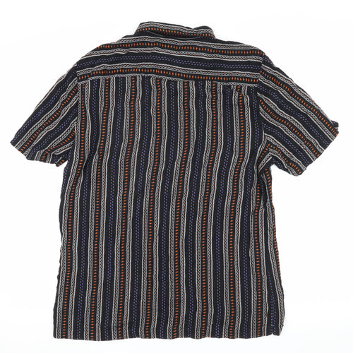 River Island Men's Black Striped Button-Up Shirt M