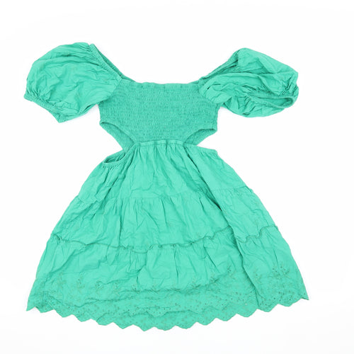 River Island Women's Green Puff Sleeve Dress