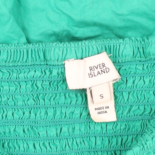 River Island Women's Green Puff Sleeve Dress
