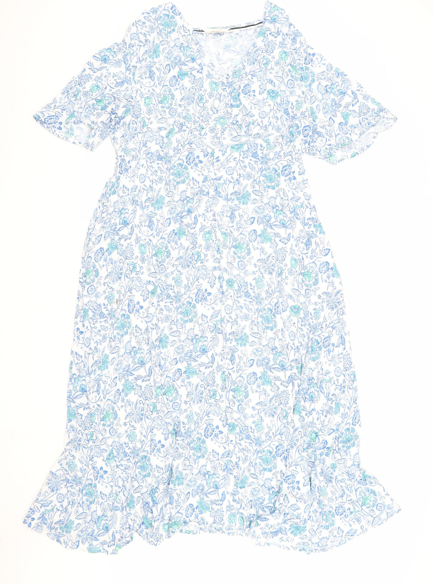 Marks and Spencer Women's Blue Floral A-Line Midi Dress