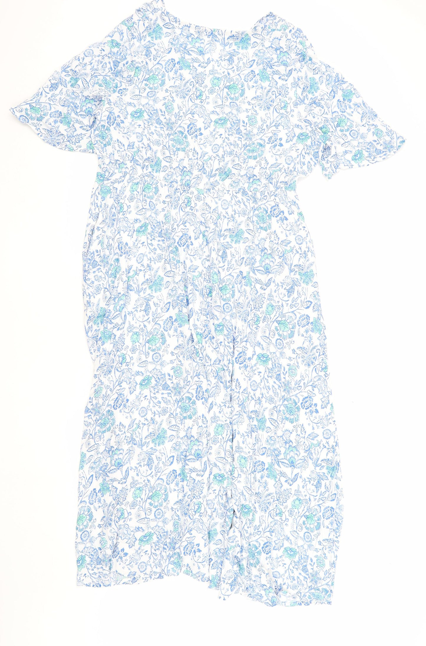 Marks and Spencer Women's Blue Floral A-Line Midi Dress