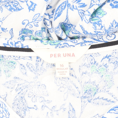 Marks and Spencer Women's Blue Floral A-Line Midi Dress