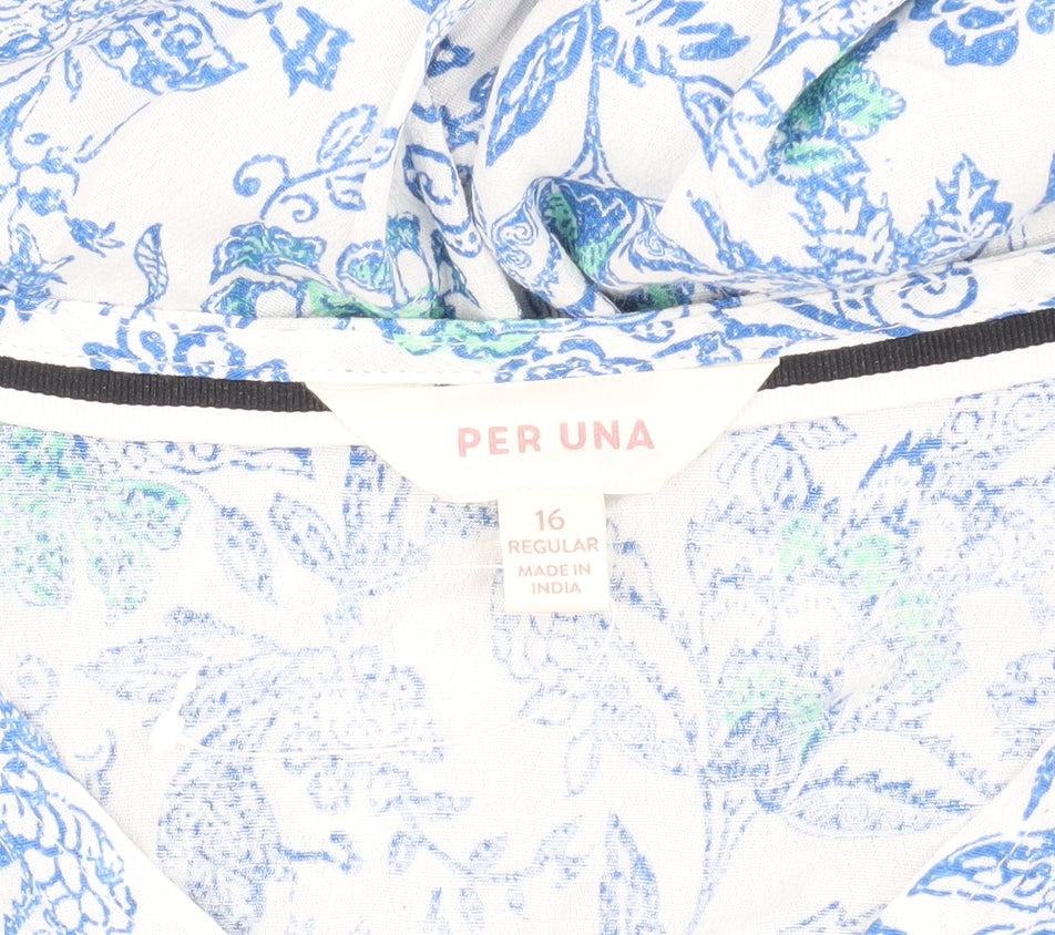 Marks and Spencer Women's Blue Floral A-Line Midi Dress