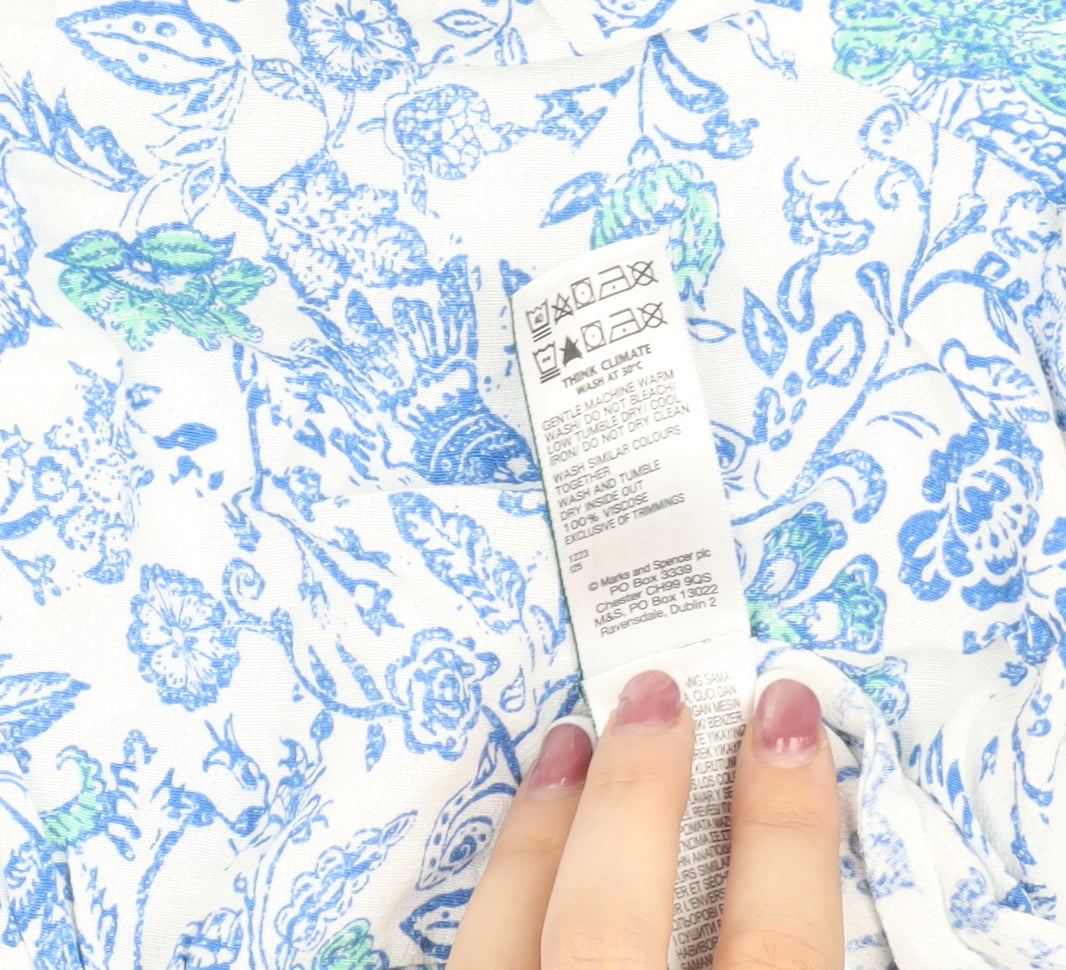 Marks and Spencer Women's Blue Floral A-Line Midi Dress