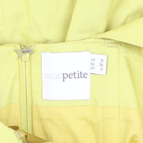 ASOS Women's Yellow A-Line One Shoulder Dress Size 10