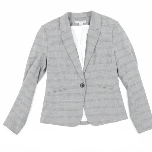 H&M Women's Grey Houndstooth Blazer Size 10