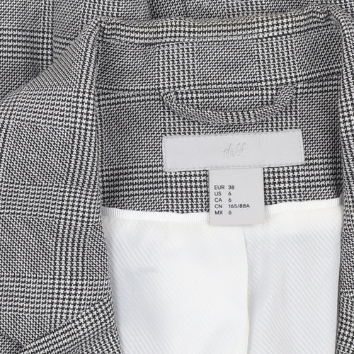 H&M Women's Grey Houndstooth Blazer Size 10
