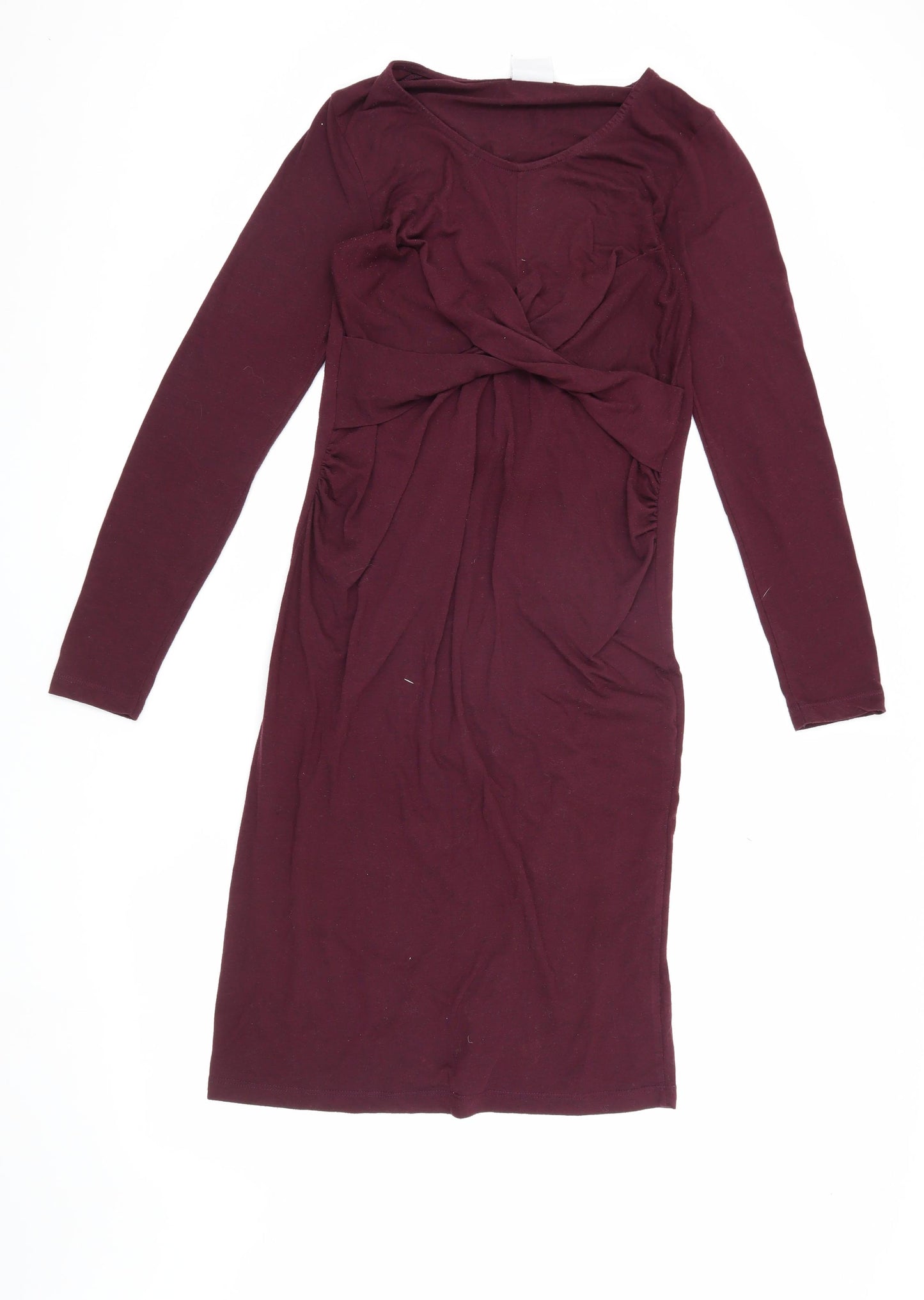 Mama Licious Women's Purple Maternity Dress V-Neck
