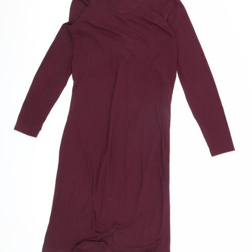 Mama Licious Women's Purple Maternity Dress V-Neck
