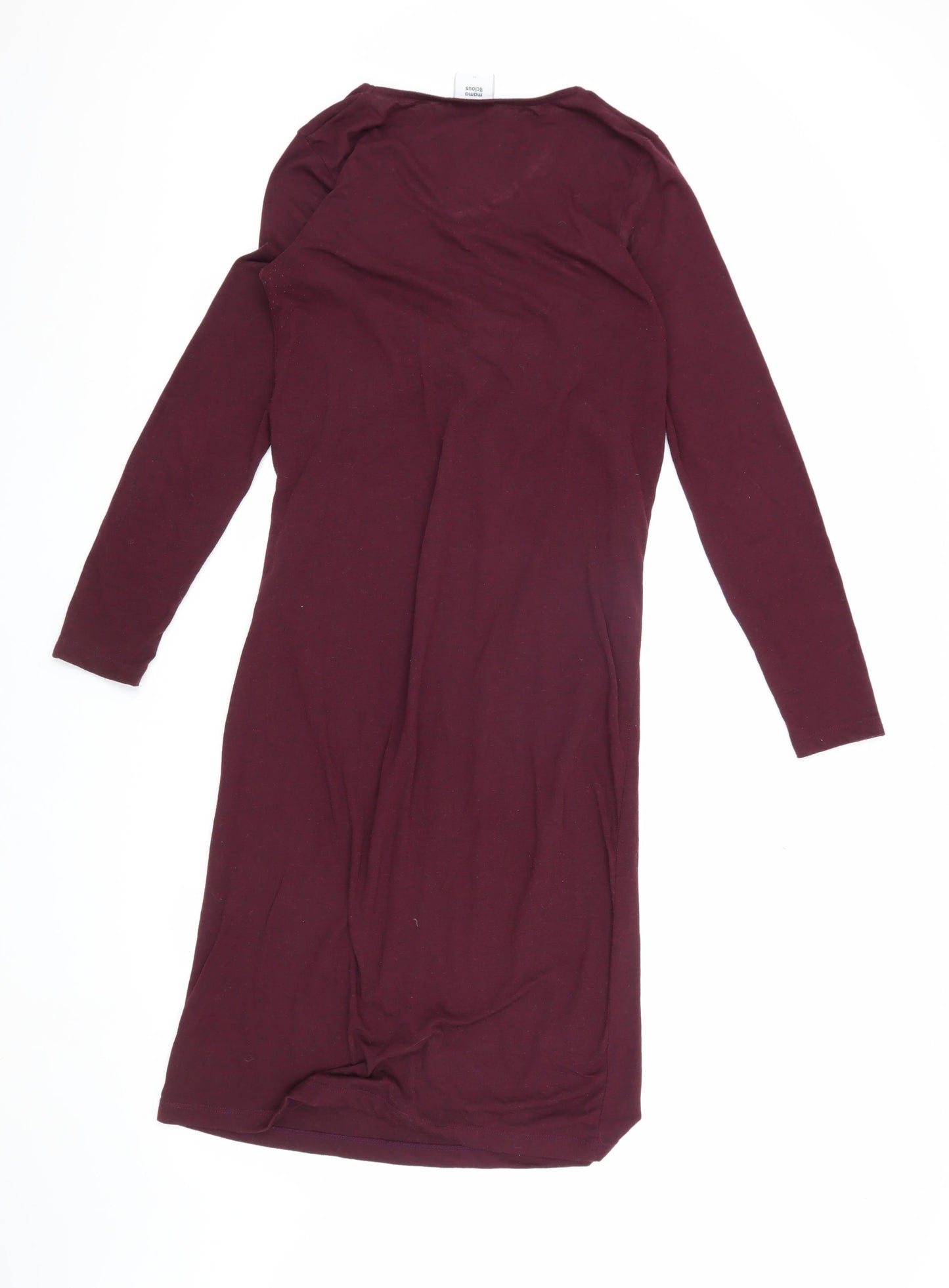 Mama Licious Women's Purple Maternity Dress V-Neck