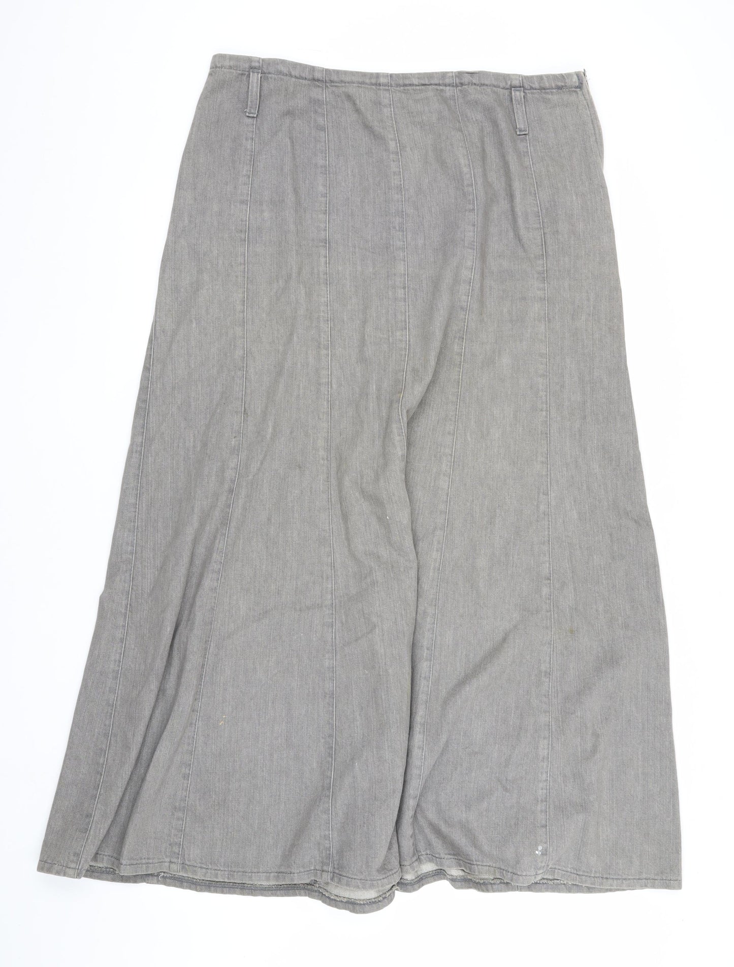 Per Una Women's Grey Denim Skirt Size 16 Casual