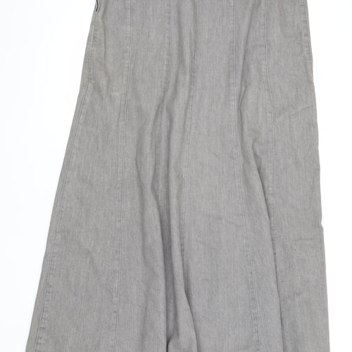 Per Una Women's Grey Denim Skirt Size 16 Casual