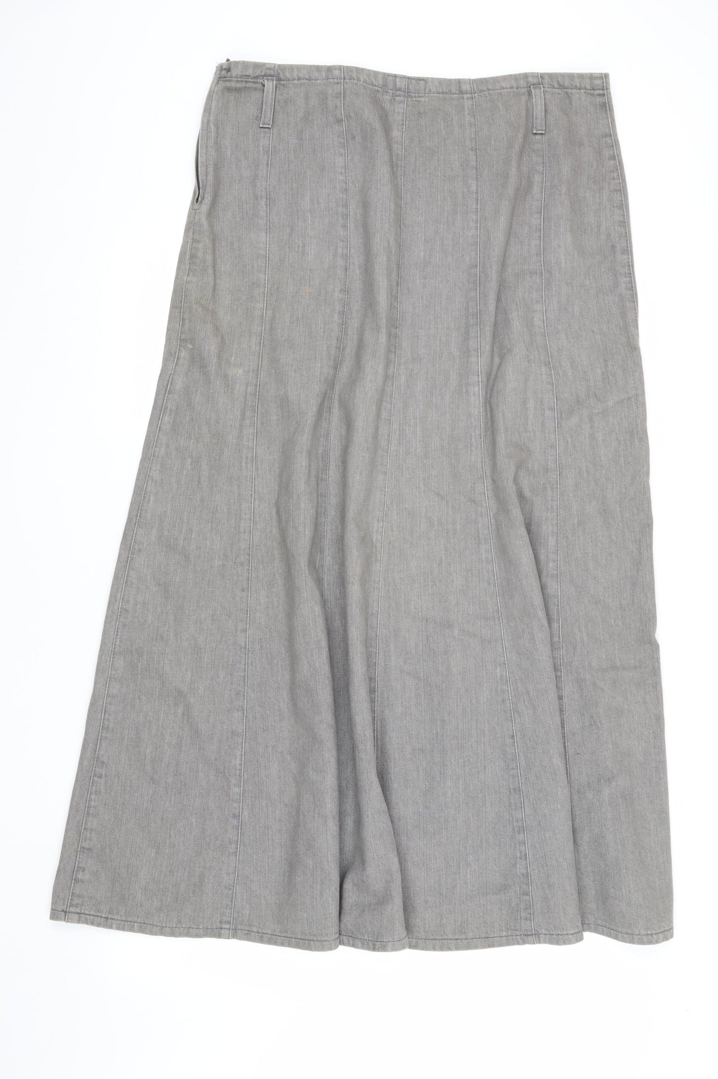Per Una Women's Grey Denim Skirt Size 16 Casual