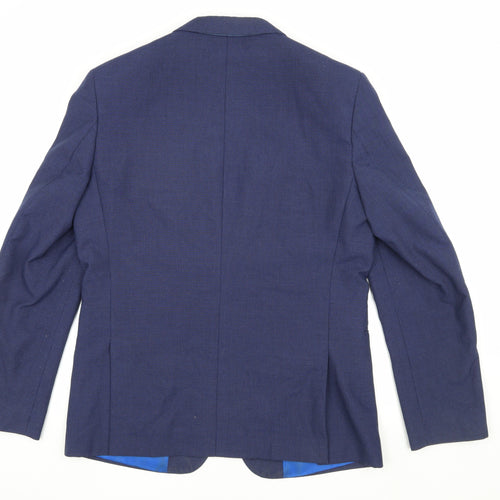 Marks and Spencer Men's Blue Check Blazer Size M