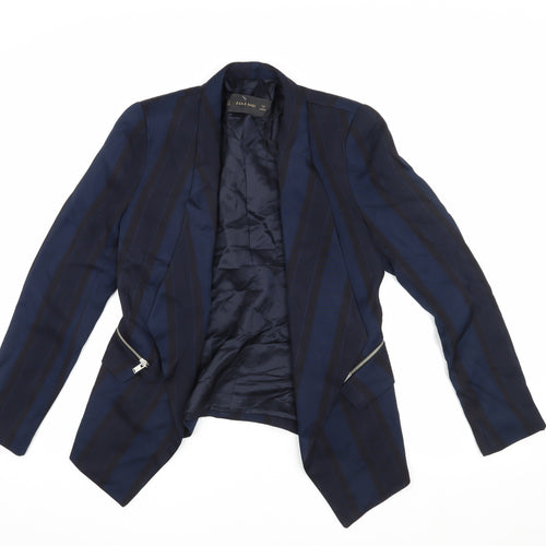 Zara Blue Striped Blazer for Women Size 12