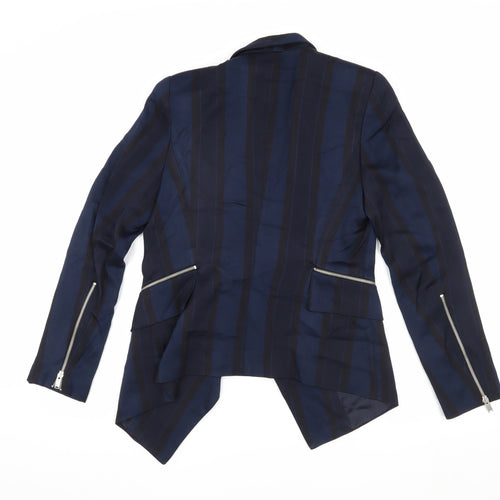 Zara Blue Striped Blazer for Women Size 12