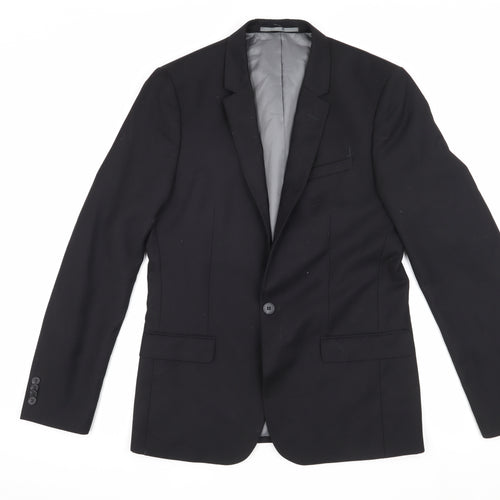 River Island Men's Black Blazer, 38R, Formal Jacket