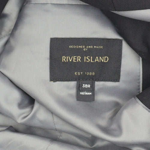 River Island Men's Black Blazer, 38R, Formal Jacket