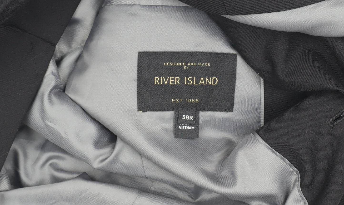 River Island Men's Black Blazer, 38R, Formal Jacket