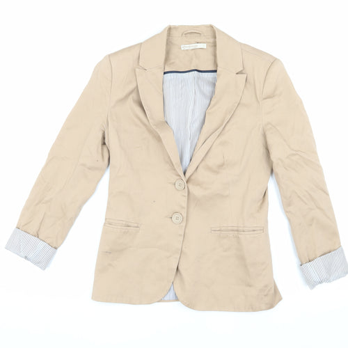 Stradivarius Women Beige Blazer Size 8 Regular Fit