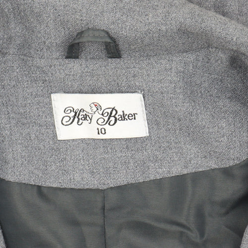 Hay Baker Women's Grey Wool Overcoat Size 10