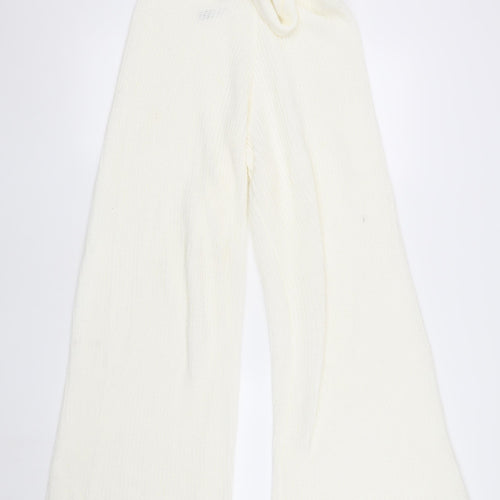 ASOS Women’s Ivory Wide-Leg Knit Trousers, Size 6