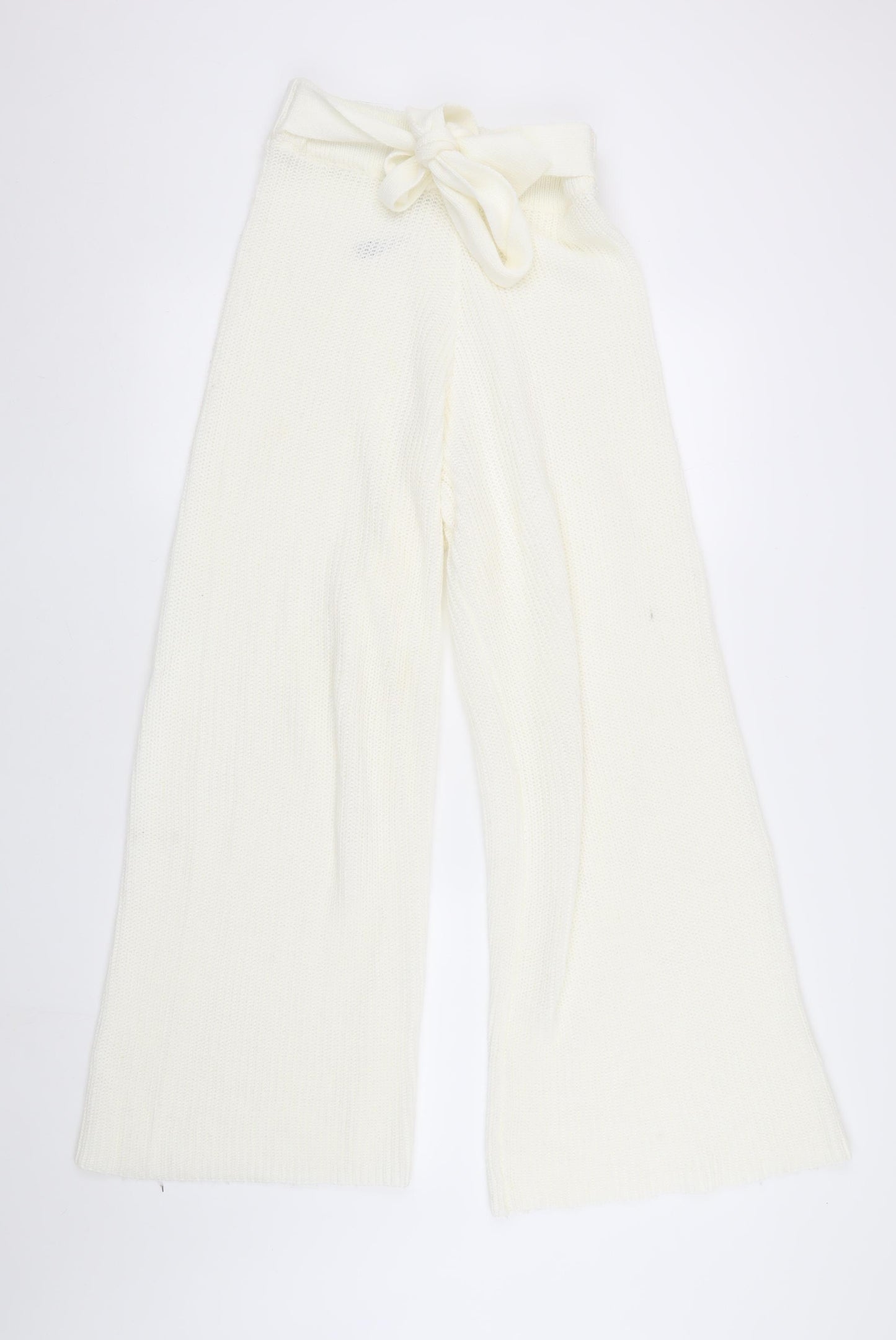 ASOS Women’s Ivory Wide-Leg Knit Trousers, Size 6