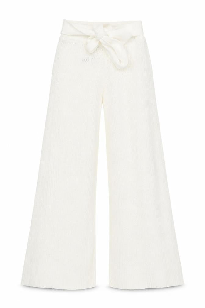 ASOS Women’s Ivory Wide-Leg Knit Trousers, Size 6