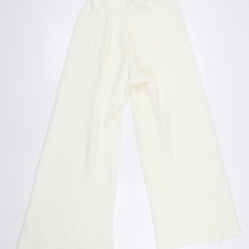 ASOS Women’s Ivory Wide-Leg Knit Trousers, Size 6