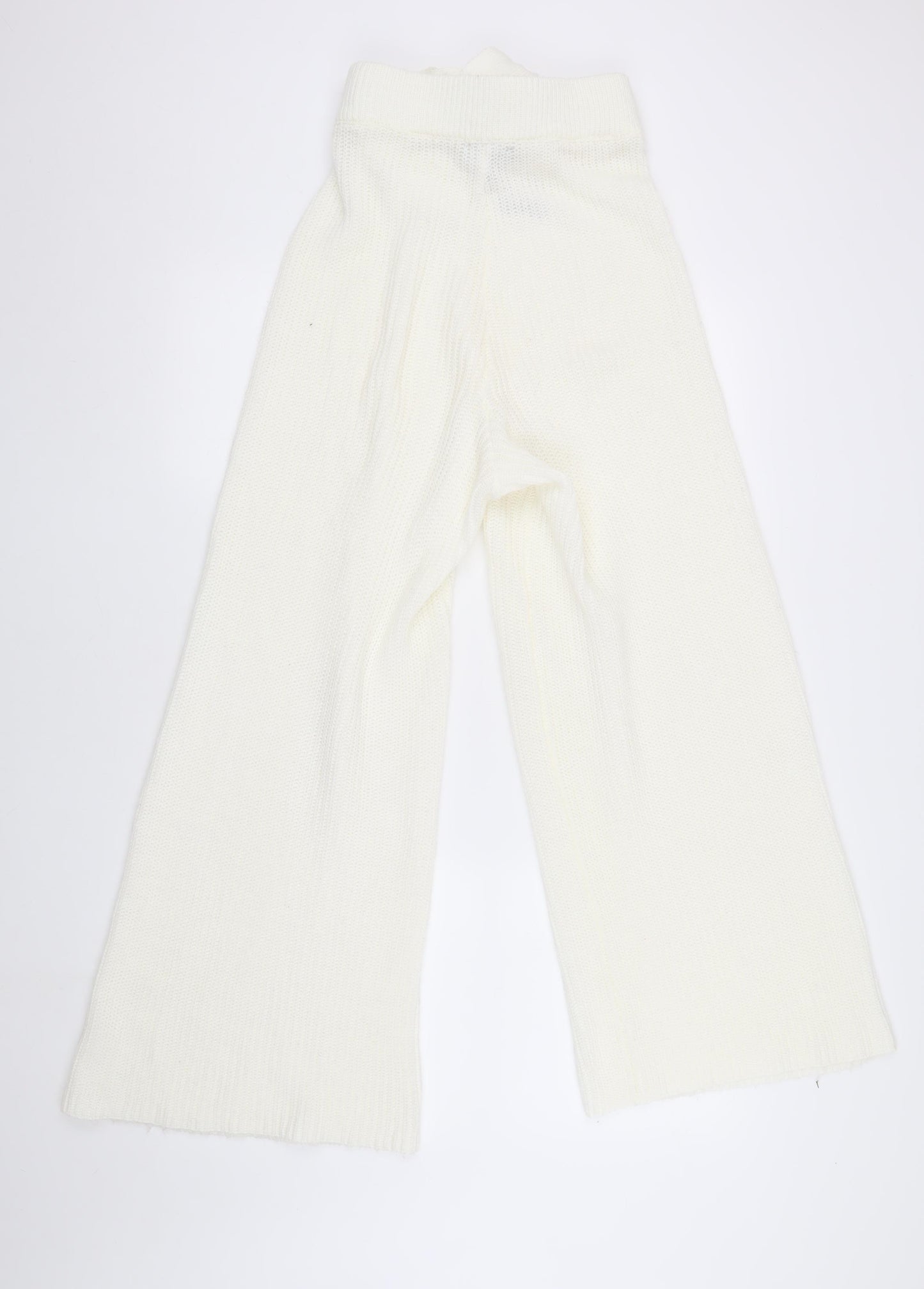 ASOS Women’s Ivory Wide-Leg Knit Trousers, Size 6