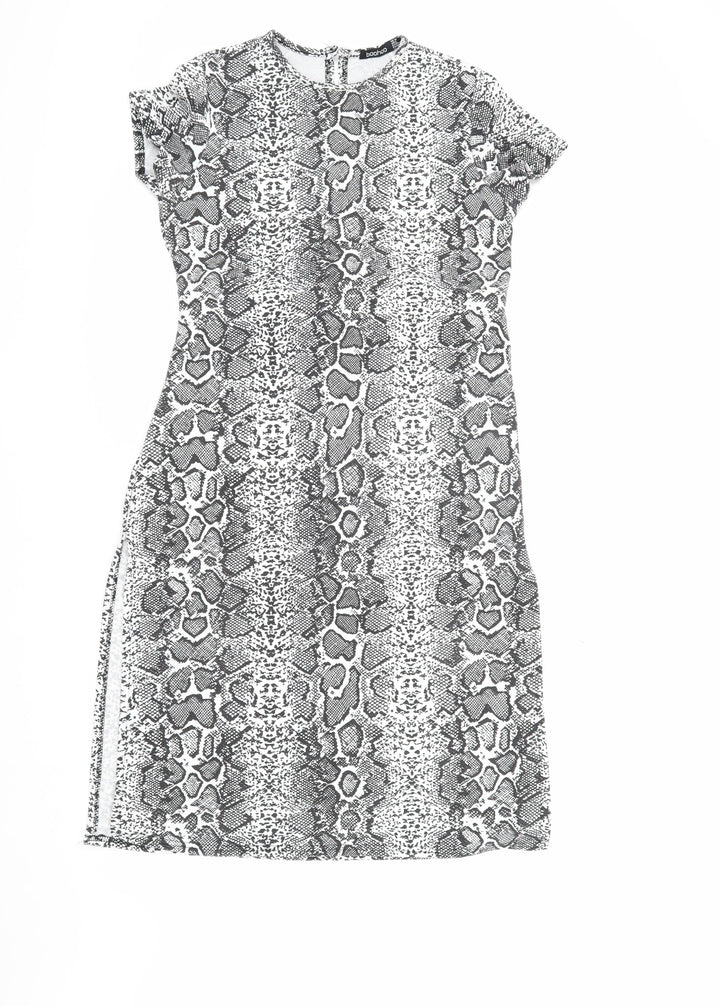 Boohoo Women's Multicoloured Animal Print Dress Size 10