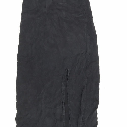 Zara Women's Black Slip Dress Size 8 with Side Slit