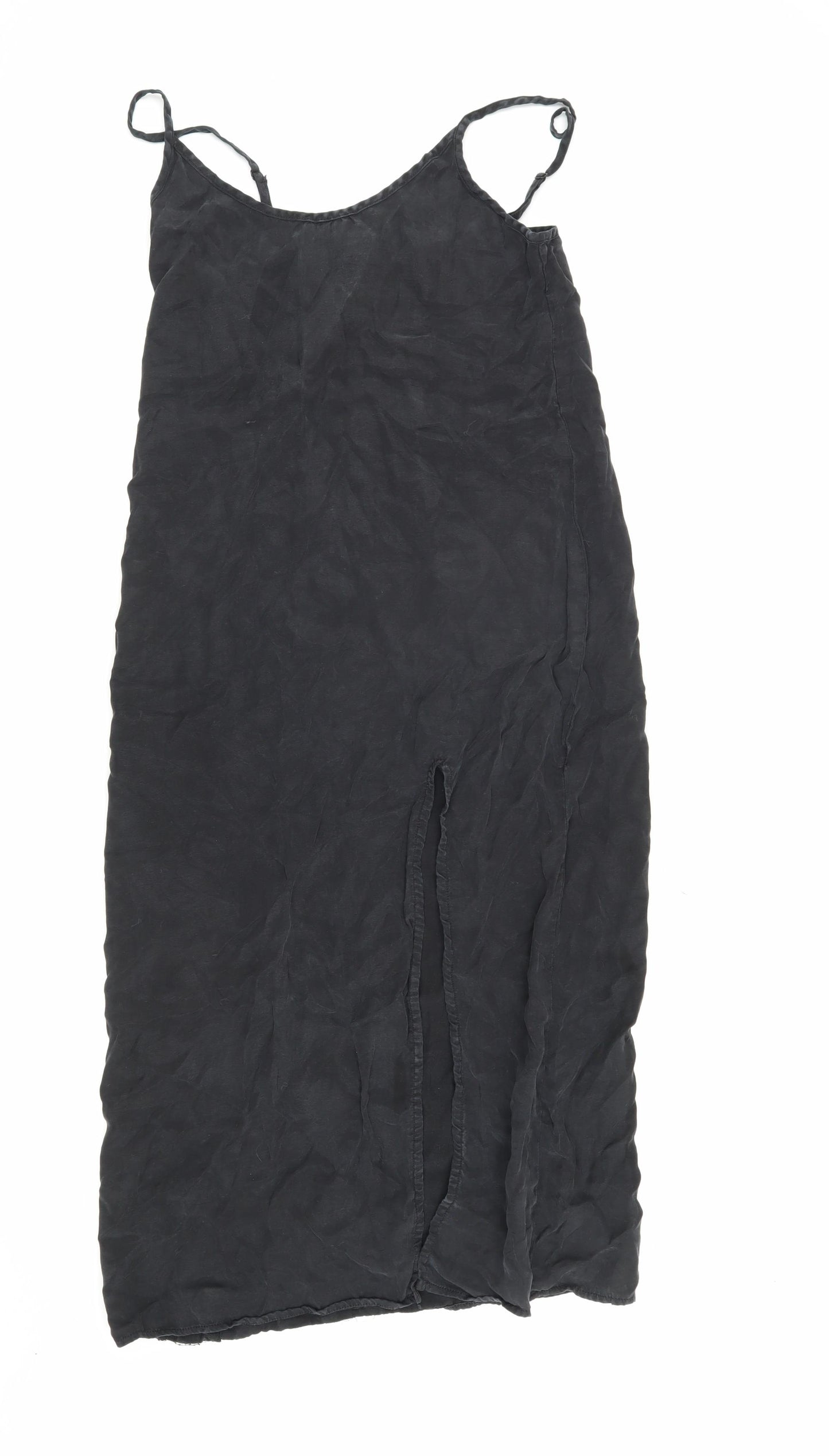Zara Women's Black Slip Dress Size 8 with Side Slit