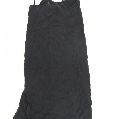 Zara Women's Black Slip Dress Size 8 with Side Slit