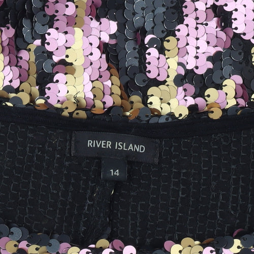 River Island Women's Multicoloured Sequin Dress - Size 14