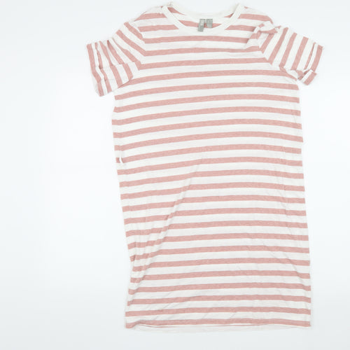 ASOS Women's Pink Striped T-Shirt Dress, Size 10