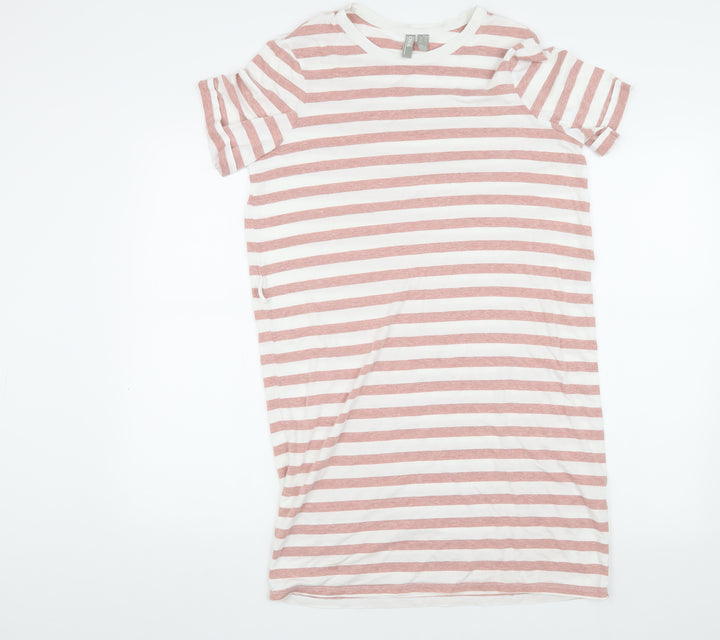 ASOS Women's Pink Striped T-Shirt Dress, Size 10