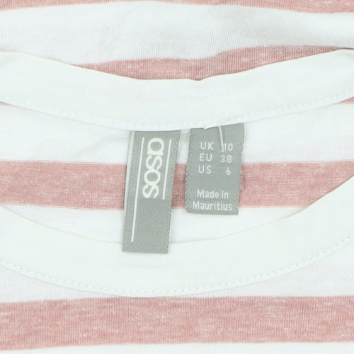 ASOS Women's Pink Striped T-Shirt Dress, Size 10