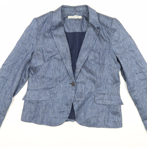 Zara Basic Women's Blue Pinstripe Blazer XL Business