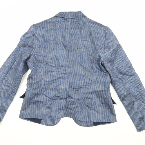 Zara Basic Women's Blue Pinstripe Blazer XL Business
