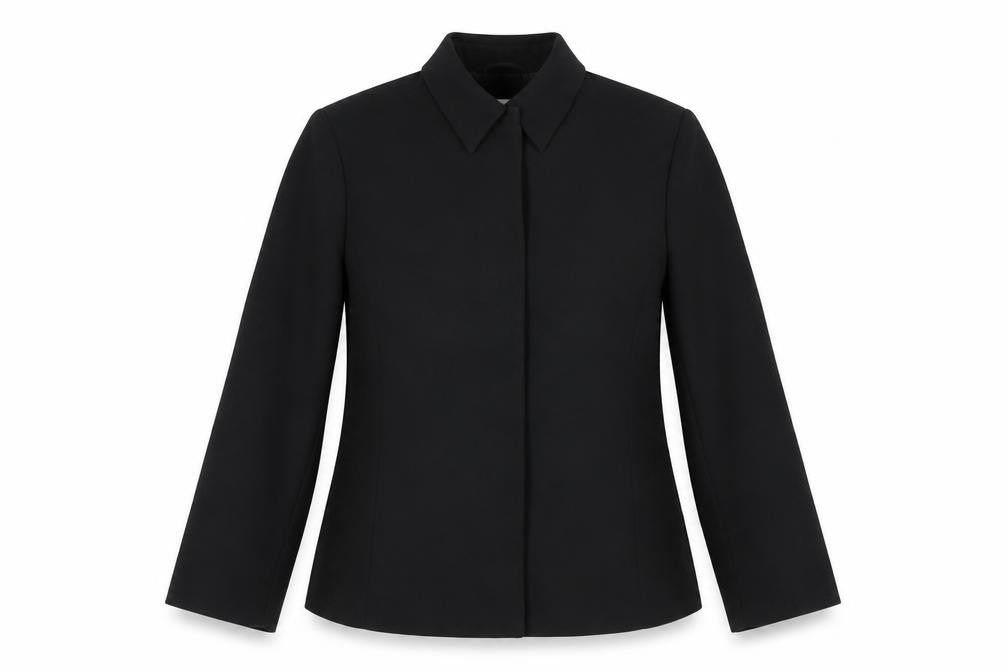 Front view of Caractère Women's Black Regular Jacket, size 14