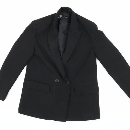 Zara Women's Black XS Blazer Double-Breasted Classic