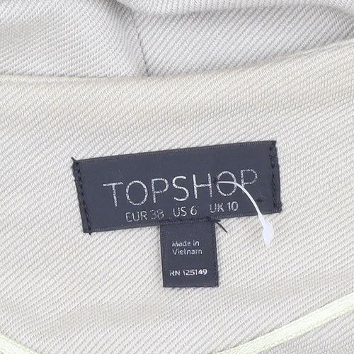 Topshop Women's Beige Blazer UK 10 Long Sleeve