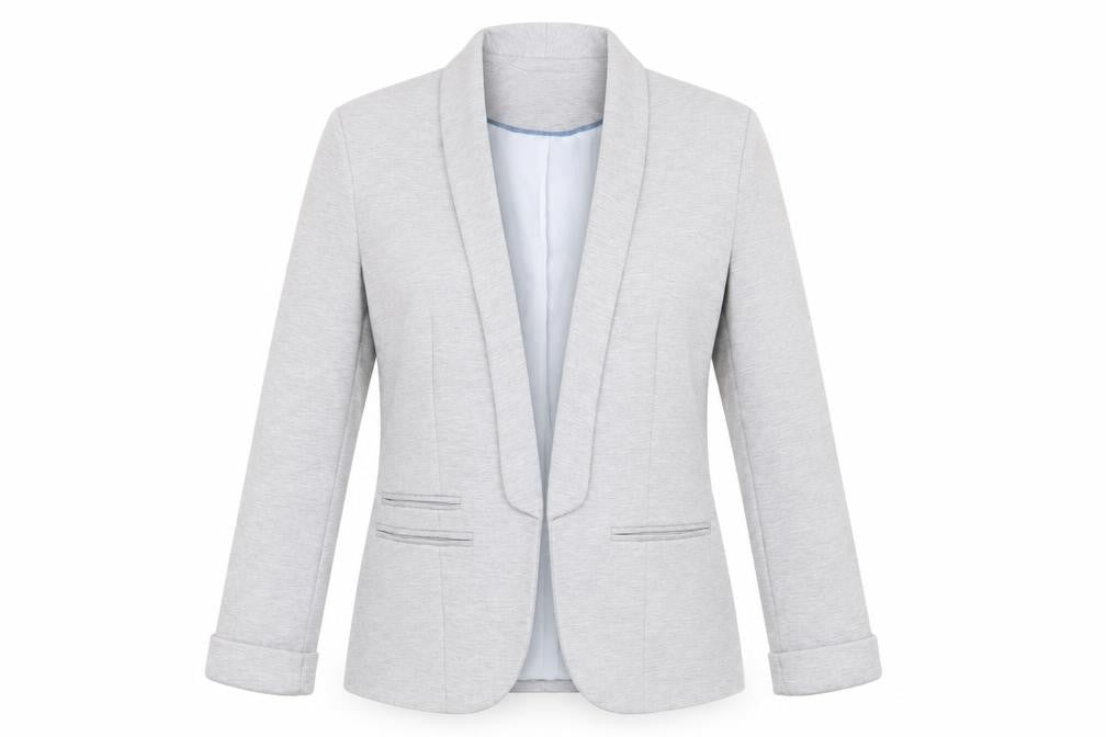 Front view of Miss Selfridge Women's Grey Blazer, size 10