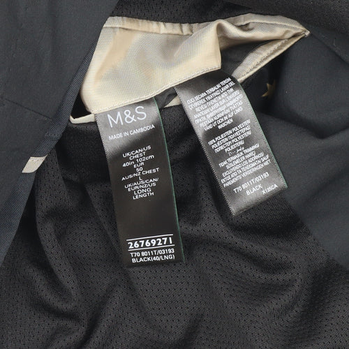 Marks and Spencer Men's Black Blazer, 40 Long, Formal