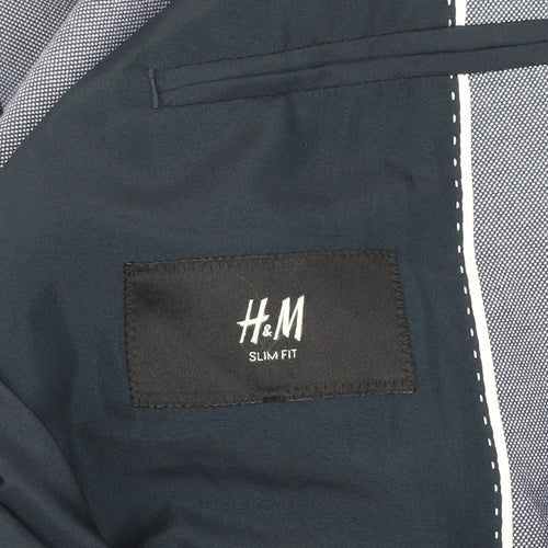 H&M Men's Blue Blazer Slim Fit Size 36R